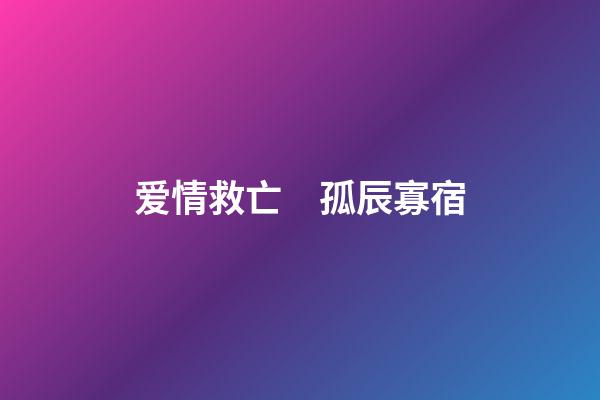 爱情救亡　孤辰寡宿